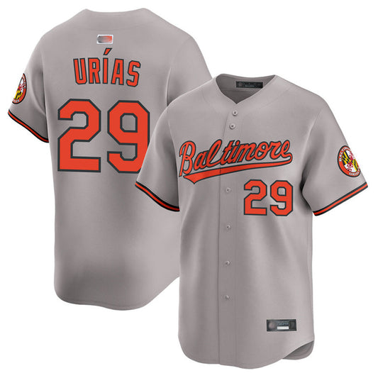 B.Orioles #29 Ramon Urias Player Gray Limited Home Game Baseball Jerseys