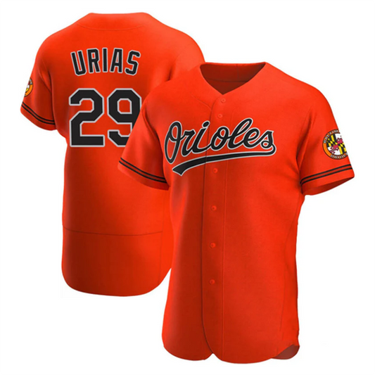 B.Orioles #29 Ram¨®n Ur¨ªas Player Orange Home Replica Elite Baseball Jerseys