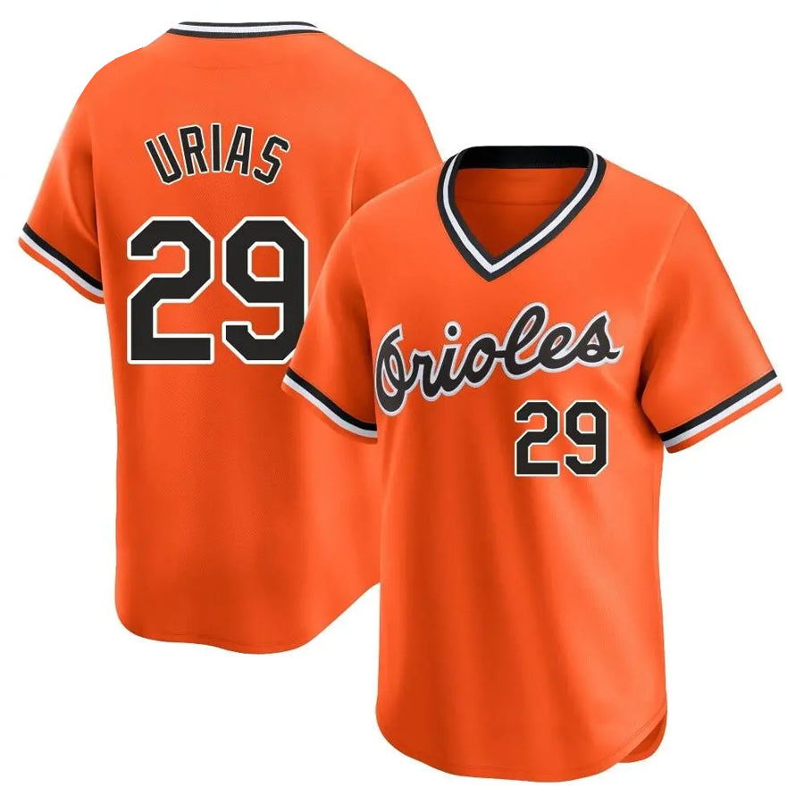 B.Orioles #29 Ramon Urias Player Orange Limited Cooperstown Collection Baseball Jerseys