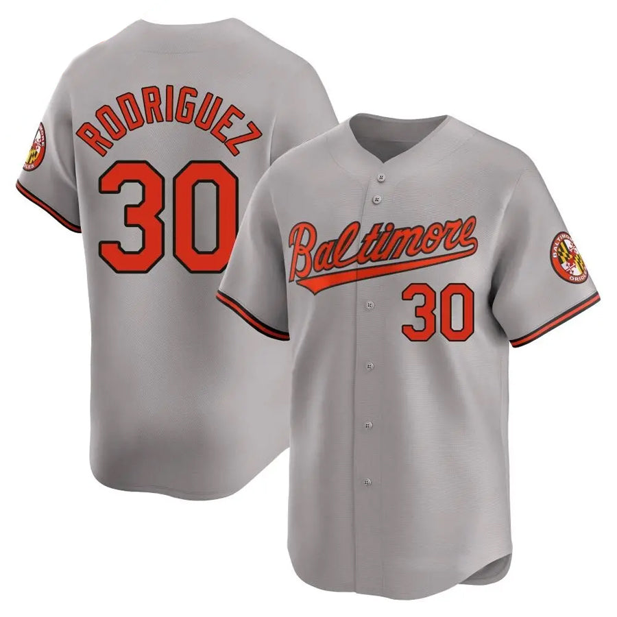 B.Orioles #30 Grayson Rodriguez Player Gray Limited Home Game Baseball Jerseys