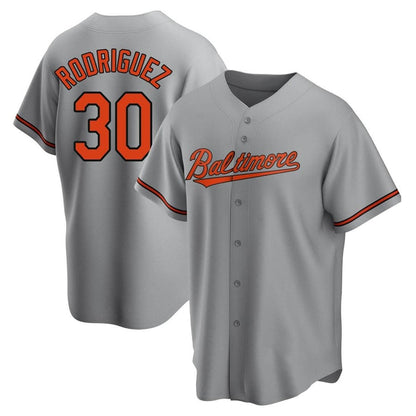 B.Orioles #30 Grayson Rodriguez Player Gray Replica Game Baseball Jerseys