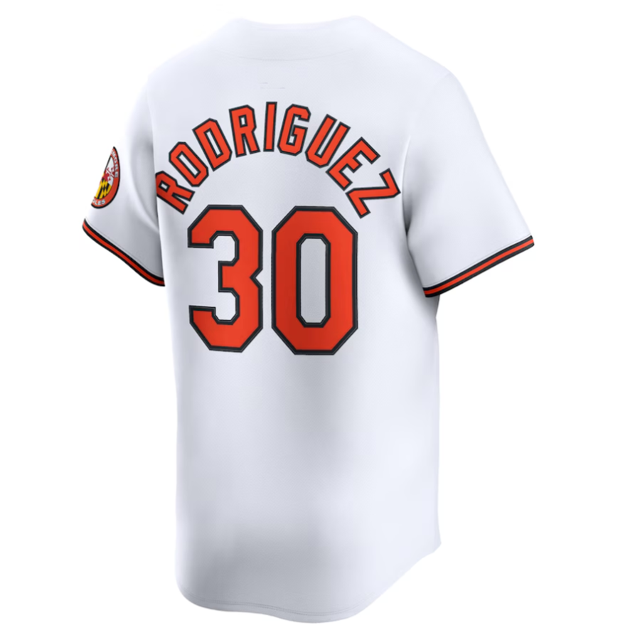 B.Orioles #30 Grayson Rodriguez Player White Alternate Limited Baseball Jerseys