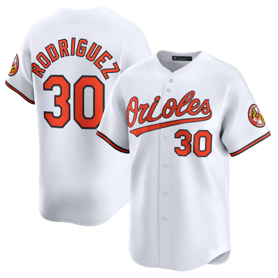 B.Orioles #30 Grayson Rodriguez Player White Alternate Limited Baseball Jerseys