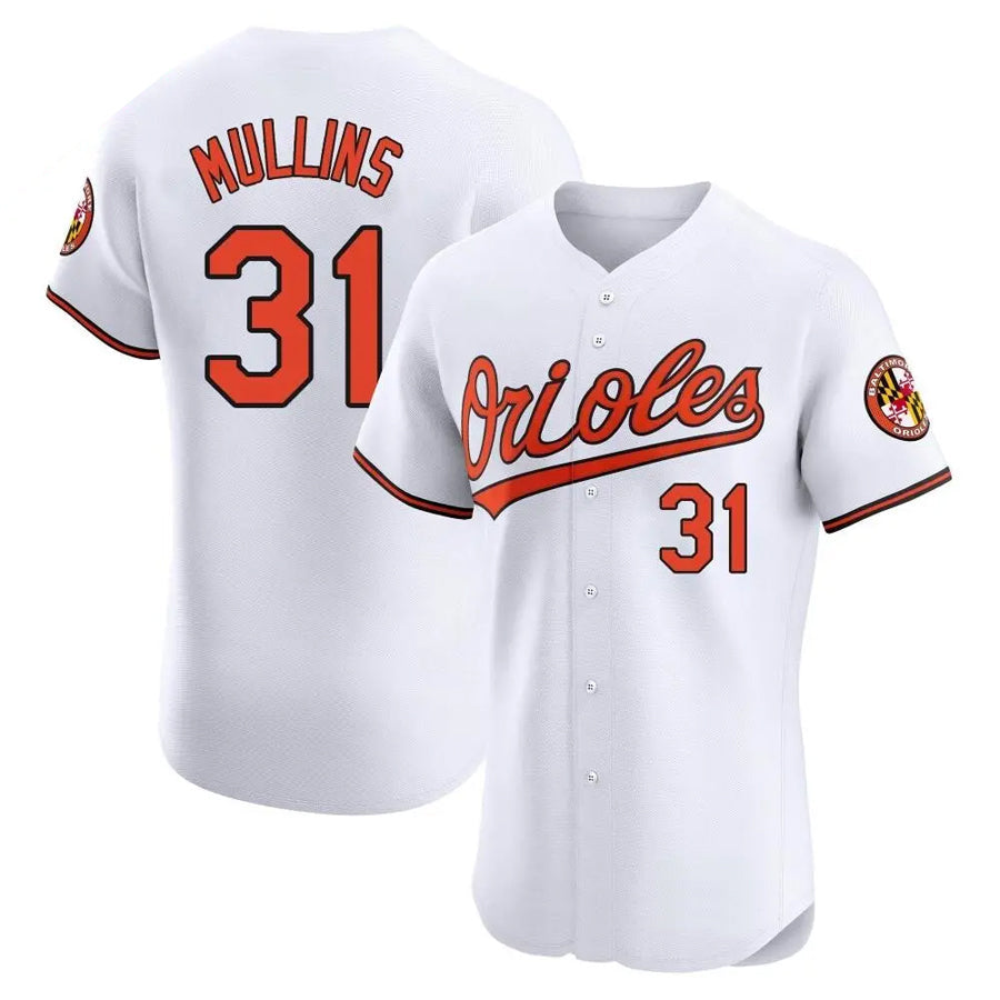 B.Orioles #31 Cedric Mullins Player White Limited Elite Home Baseball Jerseys