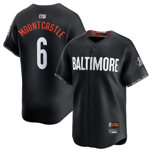 B.Orioles #6 Ryan Mountcastle Player Black City Connect Replica Baseball Jerseys