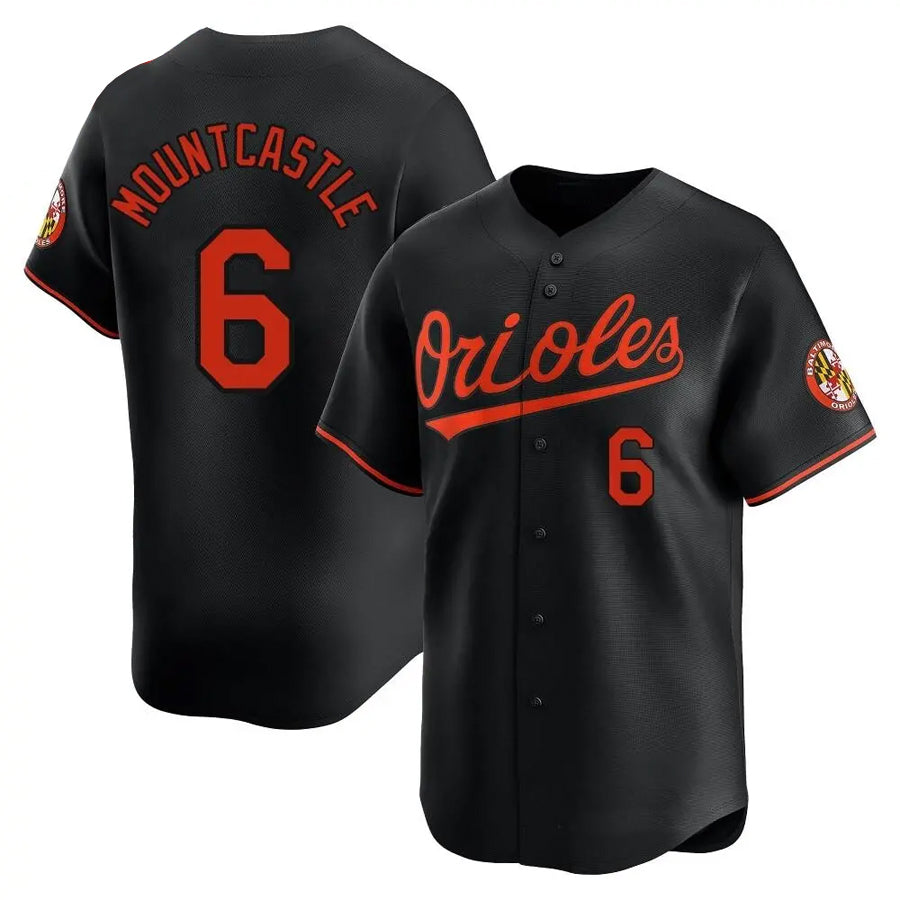 B.Orioles #6 Ryan Mountcastle Player Black Limited Home Game Baseball Jerseys