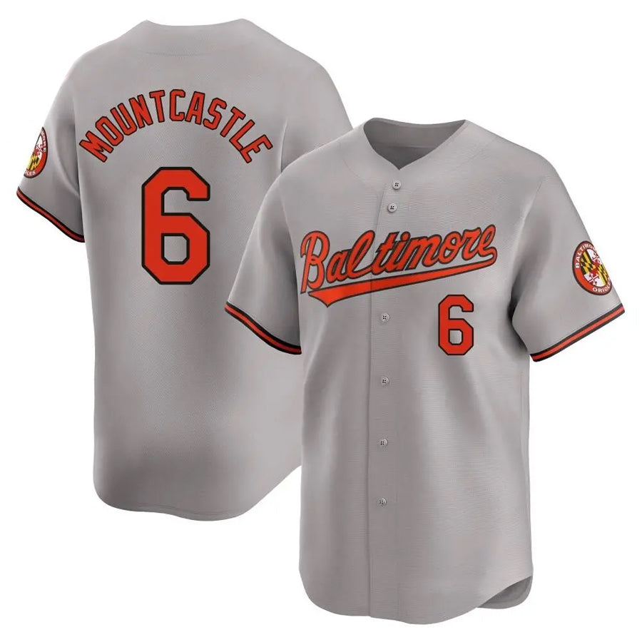 B.Orioles #6 Ryan Mountcastle Player Gray Limited Home Game Baseball Jerseys