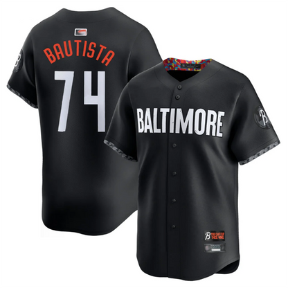 B.Orioles #74 Felix Bautista Player City Connect Replica Black Baseball Jerseys