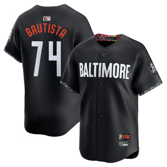 B.Orioles #74 Felix Bautista Player City Connect Replica Black Baseball Jerseys
