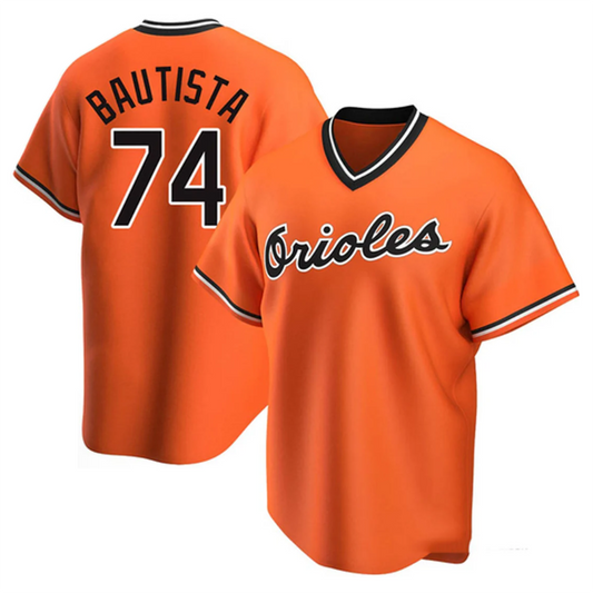 B.Orioles #74 Felix Bautista Player Orange Replica Baseball Jerseys