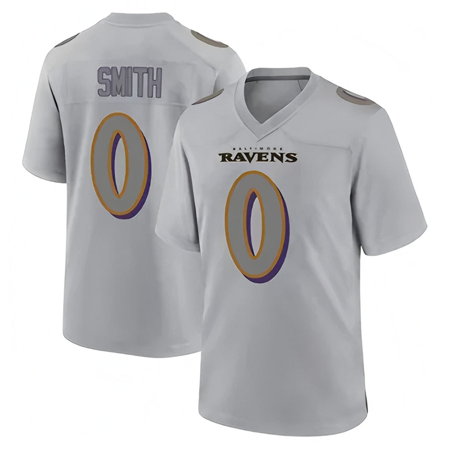 B.Ravens #0 Roquan Smith Player Color Rush Vapor Untouchable Gray Football Jerseys