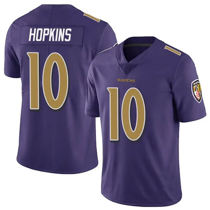 B.Ravens #10 DeAndre Hopkins Player Purple Vapor Limited Football Jerseys