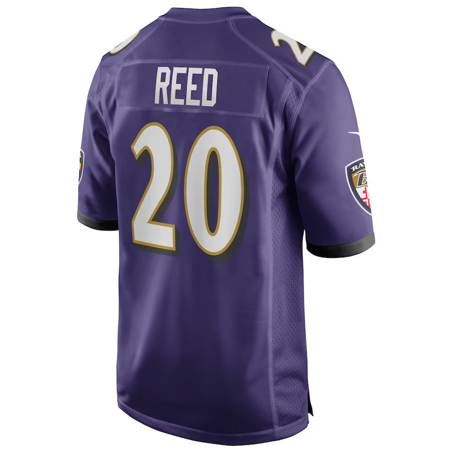 B.Ravens #20 Ed Reed Player Purple Game Home Football Jerseys