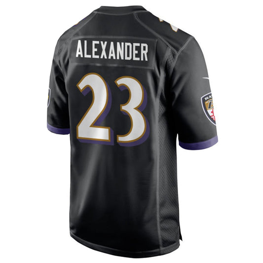 B.Ravens #23 Jaire Alexander Player Black Home Game Football Jerseys