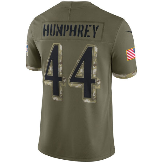 B.Ravens #44 Marlon Humphrey Player Olive Salute To Service Limited Football Jerseys