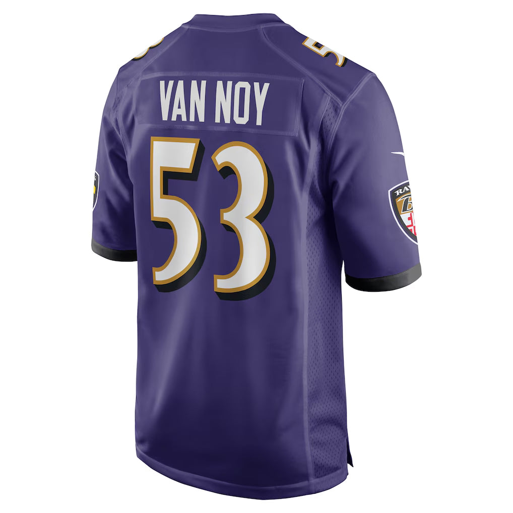 B.Ravens #53 Kyle Van Noy Player Purple Home Game Football Jerseys