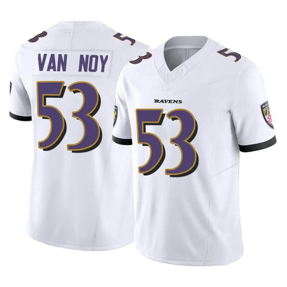 B.Ravens #53 Kyle Van Noy Player White Vapor F.U.S.E. Limited Football Jerseys