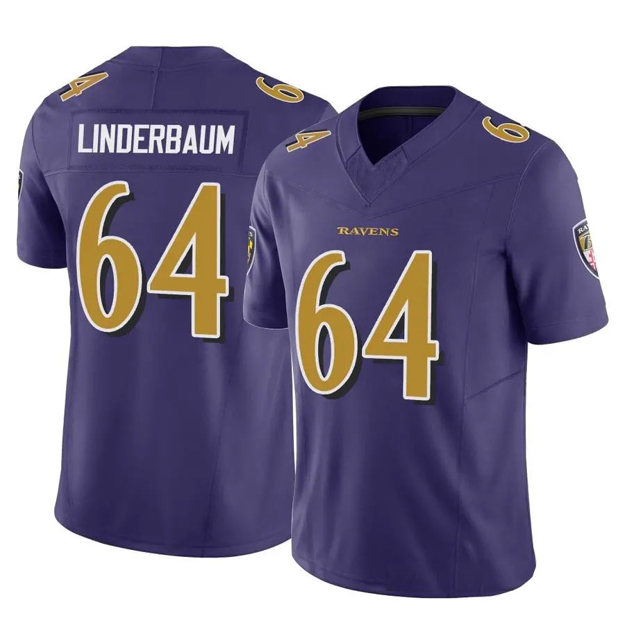 B.Ravens #64 Tyler Linderbaum Player Purple Legend Performance Football Jerseys