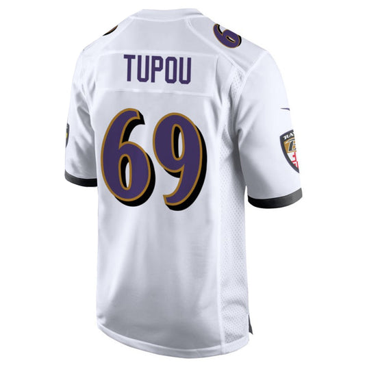 B.Ravens #69 Josh Tupou Player White Home Game Football Jerseys
