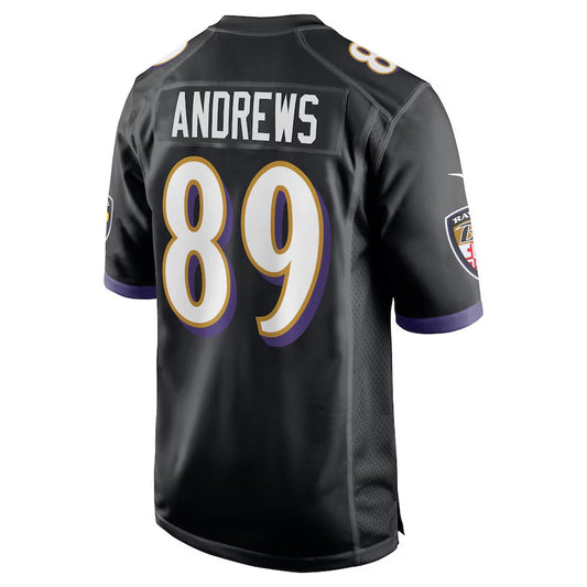 B.Ravens #89 Mark Andrews Player Black Home Game Football Jerseys