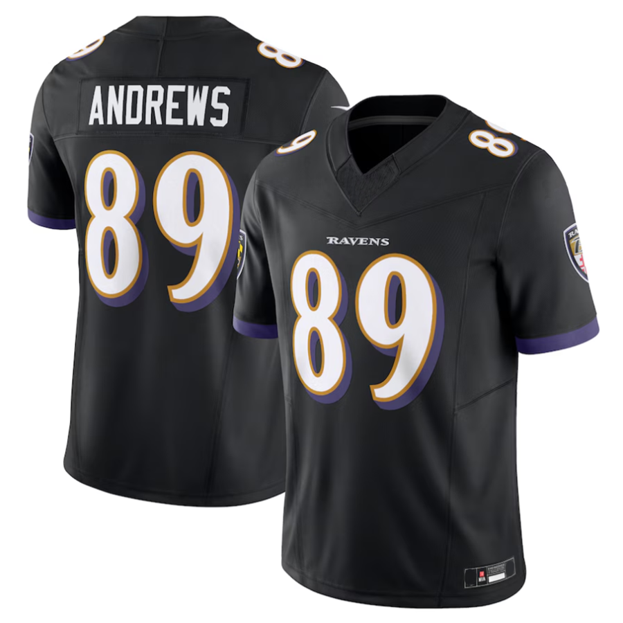 B.Ravens #89 Mark Andrews Player Black Vapor F.U.S.E. Limited Football Jerseys