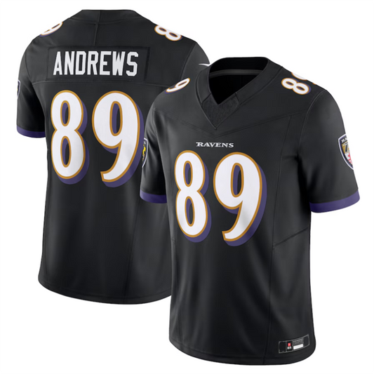 B.Ravens #89 Mark Andrews Player Black Vapor F.U.S.E. Limited Football Jerseys