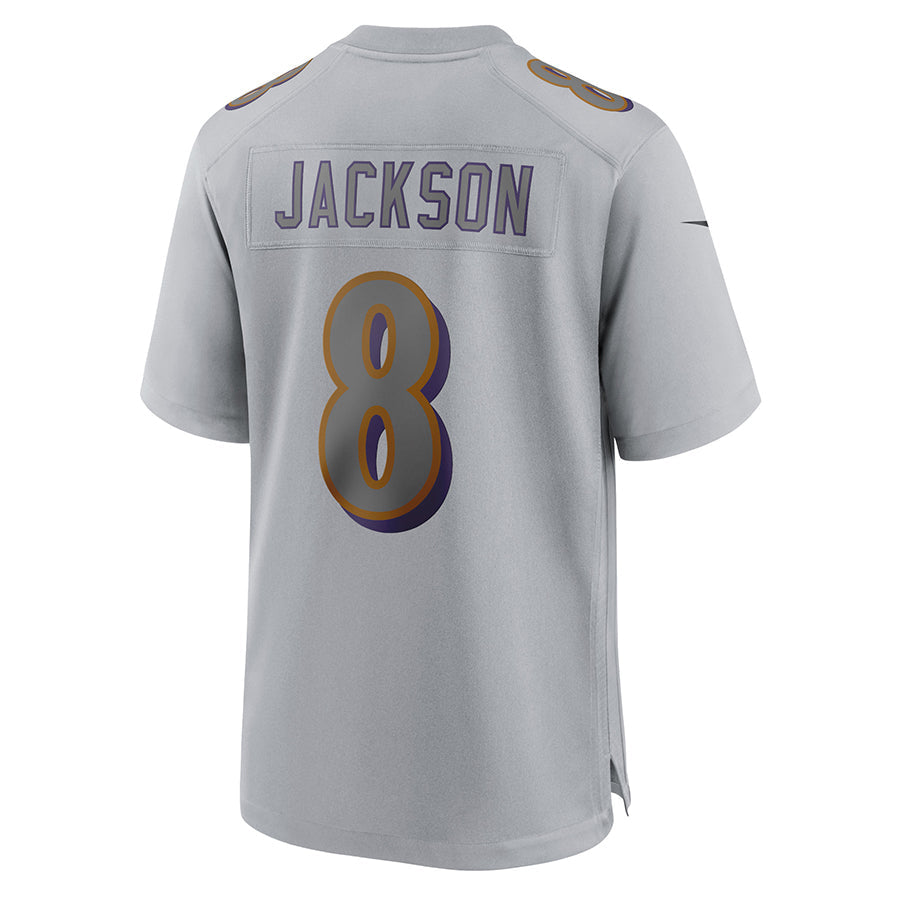 B.Ravens #8 Lamar Jackson Player Gray Replica Limited Football Jerseys