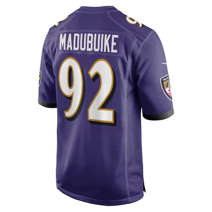 B.Ravens #92 Justin Madubuike Player Purple Game Football Jerseys