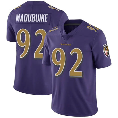 B.Ravens #92 Justin Madubuike Player Vapor F.U.S.E. Limited Purple Football Jerseys