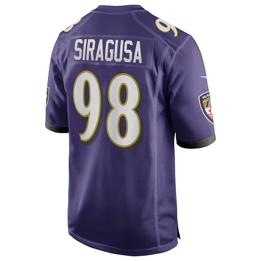 B.Ravens #98 Tony Siragusa Player Purple Home Game Football Jerseys