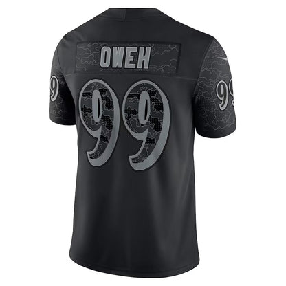 B.Ravens #99 Odafe Oweh Player Black REFLECTIVE Limited Football Jerseys