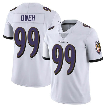B.Ravens #99 Odafe Oweh Player Vapor F.U.S.E. Limited White Football Jerseys