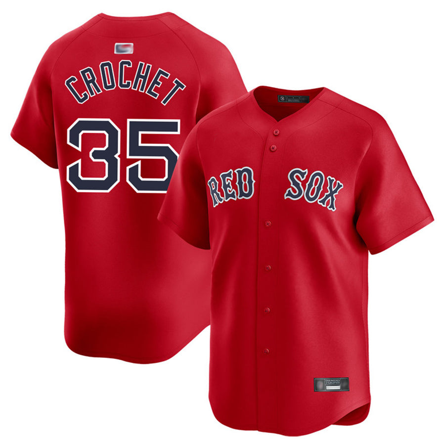 B.Red Sox #35 Garrett Crochet Player Red Limited Baseball Jerseys