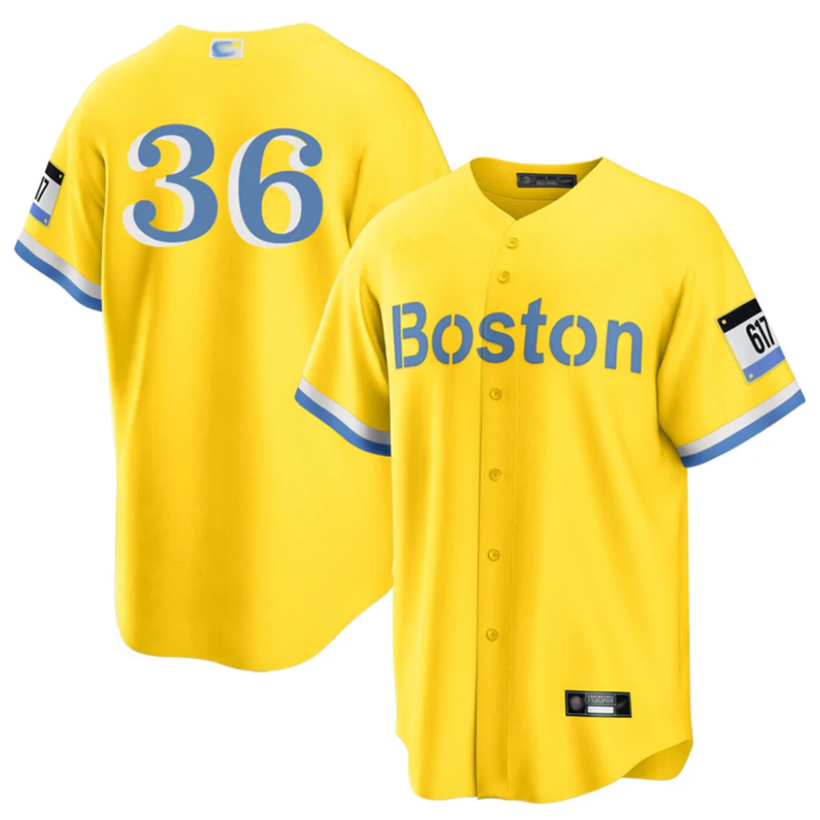 B.Red Sox #36 Triston Casas Player Gold City Connect Baseball Jerseys