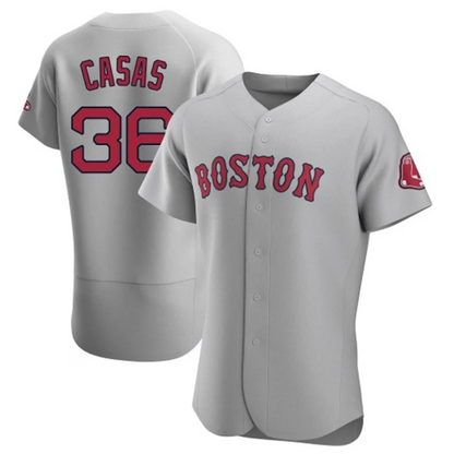 B.Red Sox #36 Triston Casas Player Gray Home Replica Limited Elite Baseball Jerseys