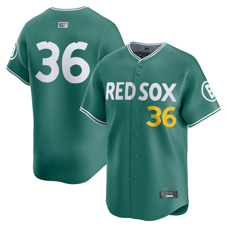 B.Red Sox #36 Triston Casas Player Green City Connect Limited Baseball Jerseys
