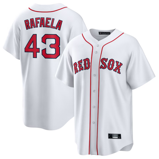 B.Red Sox #43 Ceddanne Rafaela Player White Home Replica Baseball Jerseys