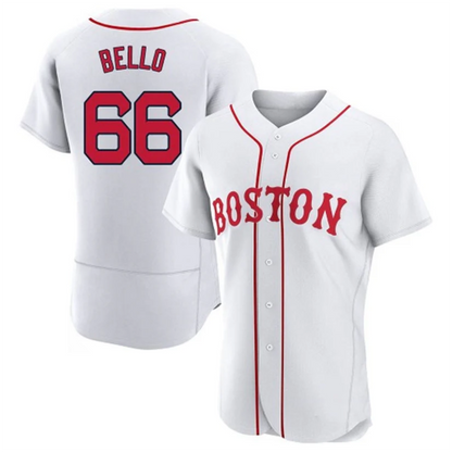 B.Red Sox #66 Brayan Bello Player White Home Limited Elite Baseball Jerseys