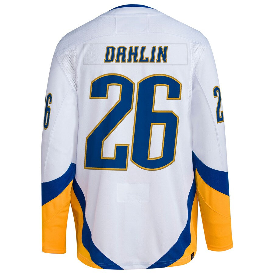 B.Sabres #26 Rasmus Dahlin Player Fanatics White Reverse Retro 2.0 Hockey Jerseys