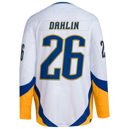 B.Sabres #26 Rasmus Dahlin Player Fanatics White Reverse Retro 2.0 Hockey Jerseys