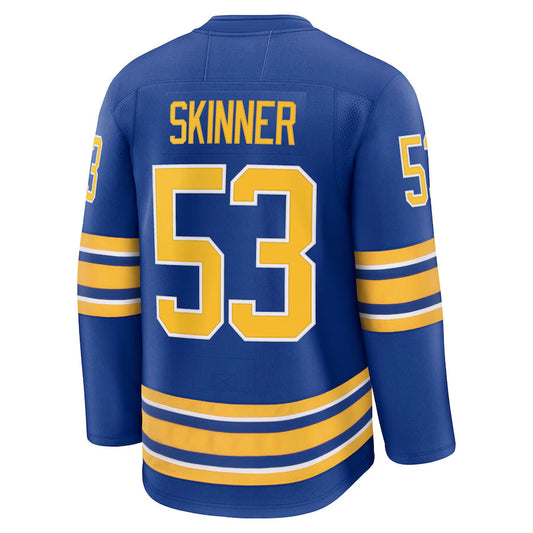 B.Sabres #53 Jeff Skinner Player Fanatics Home Premium Royal Hockey Jerseys
