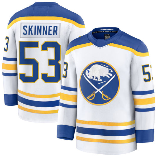 B.Sabres #53 Jeff Skinner Player Fanatics Premium Breakaway White Hockey Jerseys