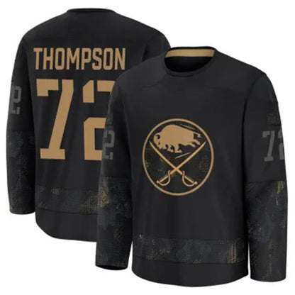 B.Sabres #72 Tage Thompson Player Fanatics Home Breakaway Black Hockey Jerseys