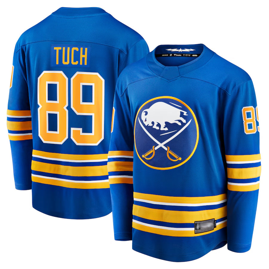 B.Sabres #89 Alex Tuch Player Fanatics Home Breakaway Royal Hockey Jerseys