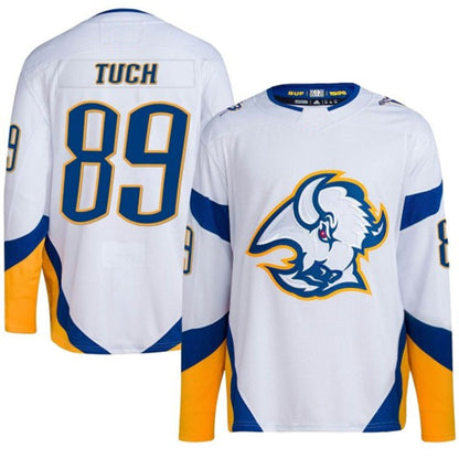 B.Sabres #89 Alex Tuch Player Fanatics Reverse Retro 2.0 White Hockey Jerseys