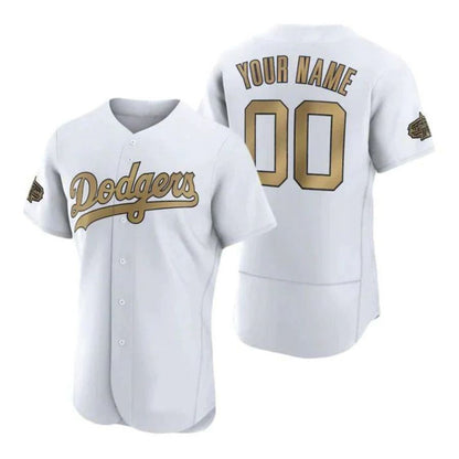 Custom LA.Dodgers White All Star Elite Stitched Baseball Jerseys