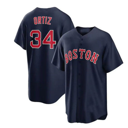#34 David Ortiz Player B.Red Sox Navy Game Baseball Jerseys