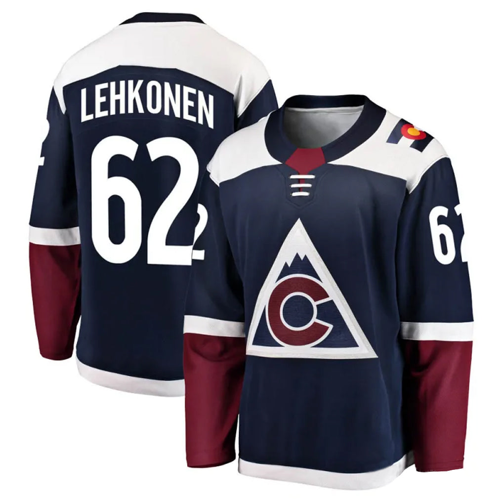 C.Avalanche #62 Artturi Lehkonen Player Navy Fanatics Home Game Hockey Jerseys