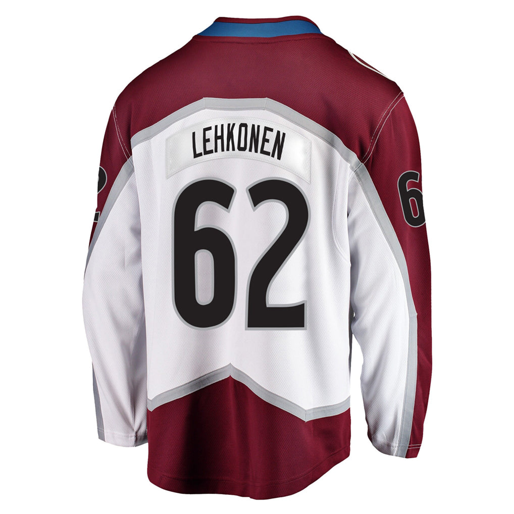 C.Avalanche #62 Artturi Lehkonen Player White Fanatics Home Game Hockey Jerseys