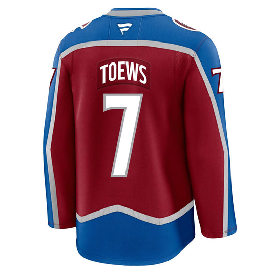 C.Avalanche #7 Devon Toews Player Fanatics Premium Home Game Hockey Jerseys